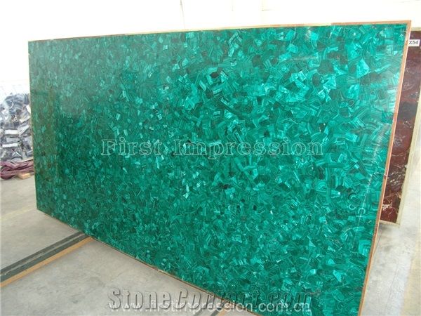 Malachite Semiprecious Stone Slab/Luxury Green Semi-Precious Stone Slab&Tile&Customized/Semi Precious Stone Slab for Wall Cladding&Flooring/Semi-Precious Stone Panel/Interior Decoration/Hot Sale Slabs