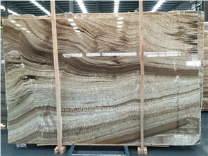 New Polised Grain Jade Onyx Slabs/Chinese Brown Onyx Big Slabs/Brown Wood Grain Onyx Tiles & Slabs/China Verde Larissa Jade Slabs for Decoration Wall Floor Tiles