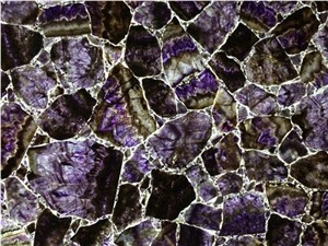 New Polished Purple Agate Semiprecious Stone Gangsaw Big Slab&Tiles&Customized/Gemstone for Flooring&Wall Covering/Mixed Color Semi Precious Stone Panels/Colorful Stone Flooring/Interior Decoration
