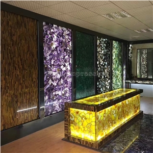 Popular Agate Translucent Stone Walling/Semi-Precious Stone Interior Walling/Agate Transmittance Stone Blackground Wall/Semi Precious Stone/Interior Decoration/Gemstone Slab for Wall Covering Tiles