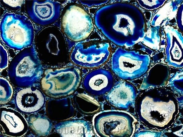 Popular Blue Agate Semiprecious Stone Gangsaw Big Slab&Tiles&Customized/Gemstone for Flooring&Wall Covering/Mixed Color Semi Precious Stone Panels/Colorful Stone Flooring/Interior Decoration Material