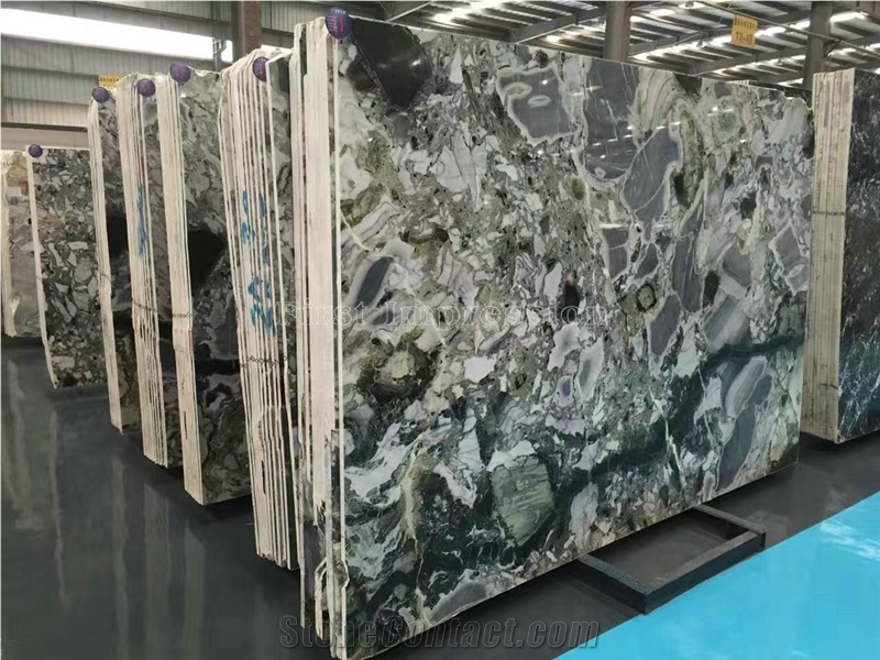 Popular Green Luxury Marble Tiles & Slabs/Ice Connect Marble/White Beauty/Ice Green/China Green Marble/Green Marble Slabs& Tiles/Floor Marble/Wall Marble