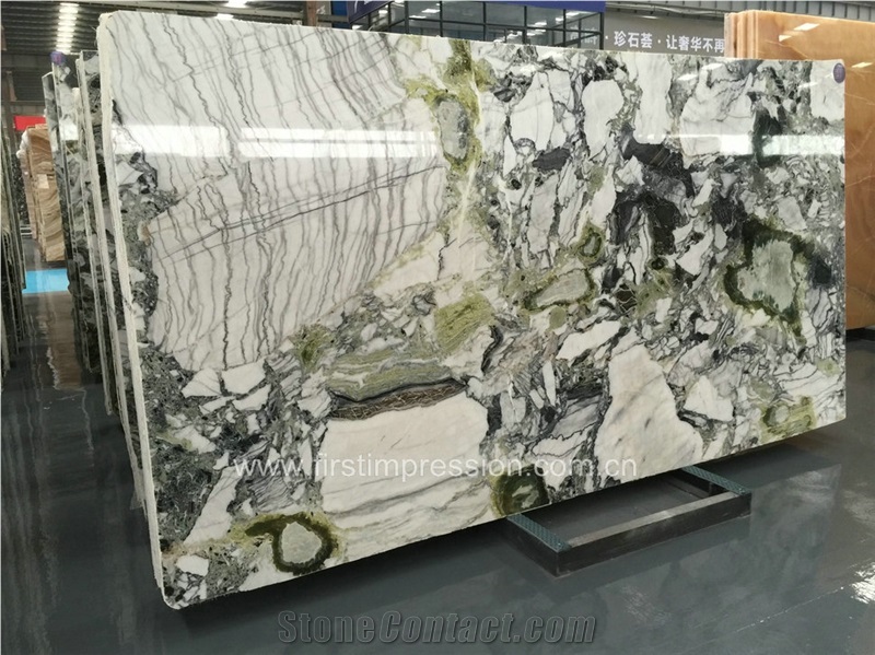 Popular Ice Green Marble Tiles & Slabs/Ice Connect Marble/White Beauty/Ice Green/China Green Marble/Green Marble Slabs& Tiles/Floor Marble/Wall Marble Tiles
