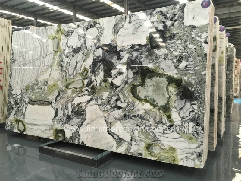 Popular Ice Green Marble Tiles & Slabs/Ice Connect Marble/White Beauty/Ice Green/China Green Marble/Green Marble Slabs& Tiles/Floor Marble/Wall Marble Tiles