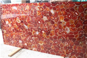 Popular Red Agate Semiprecious Stone Big Slabs/Gemstone Slabs & Tiles/Red Agate Semi Precious Wall Covering/Interior Decoration for Kitchen/Background