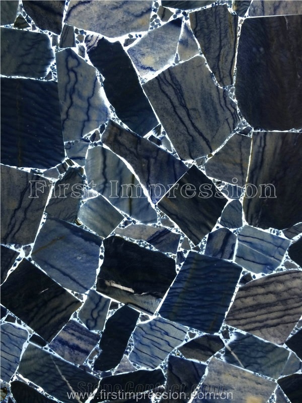 Solidate Blue Jasper Blue Semi Precious Stone Slab Handmade Stone Tiles/Solidate Blue Jasper Semi Precious Slabs/New Polished Solidate Blue Jasper Semiprecious Stone Big Slabs