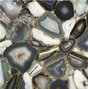 White Agate Semiprecious Stone Gangsaw Big Slab&Tiles&Customized/Gemstone for Flooring&Wall Covering/Mixed Color Semi Precious Stone Panels/Colorful Stone Flooring/Interior Decoration Material