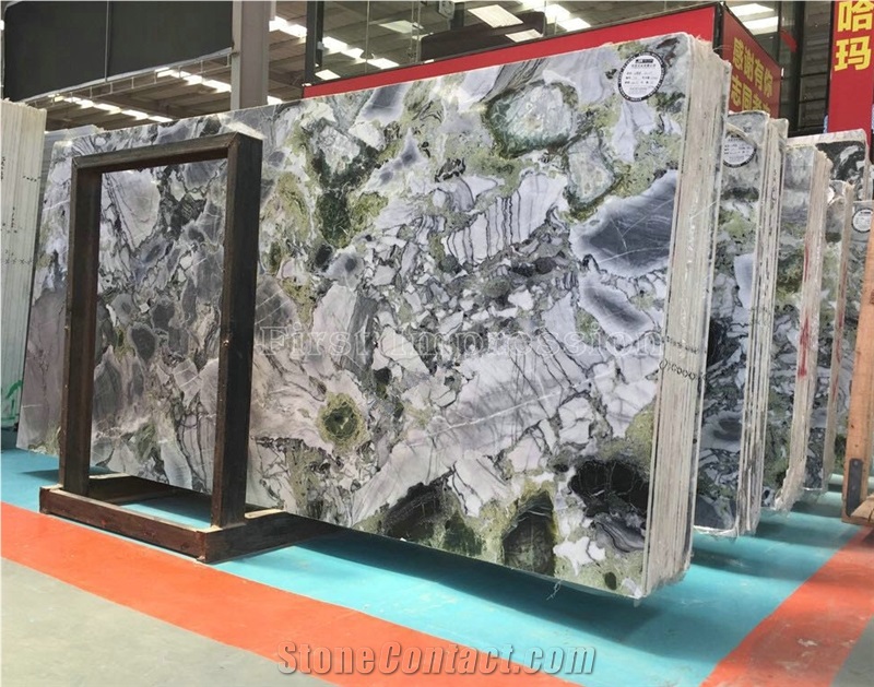 White Beauty/Best Price Luxury Green Marble Tiles & Slabs/Ice Connect Marble/Ice Green/China Green Marble/Green Marble Slabs& Tiles/Floor Marble/Wall Marble