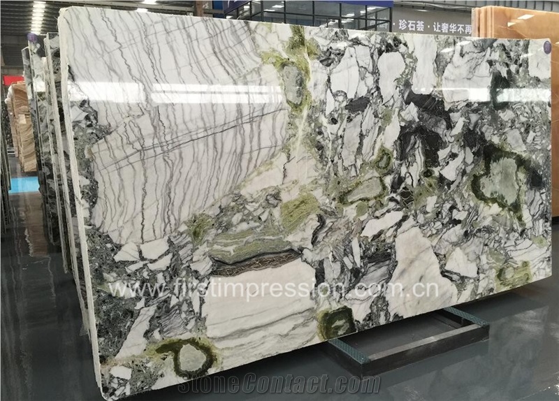 White Beauty Marble Slab /Ice Connect Marble Slab /White Beauty Lux Marble Slab and Tiles /Green Marble Slab