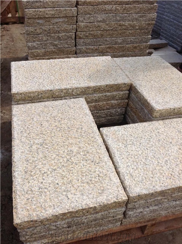 Yellow G350 Granite Tiles &Slabs Pineappled Finish Processing Other Sides Sawn Cut or Natural Uniform Color Cut-To-Size Calibrated Landscaping Floor Paving Tiles Covering Pattern