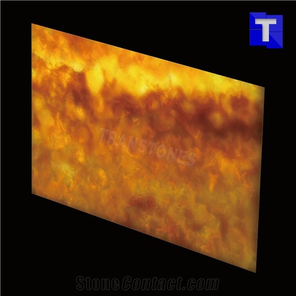 Translucent Backlit Onice Miele Nuvolato Artificial Alabaster Tile Wall Panel, Engineered Stone Onyx Tiles Wall Cladding
