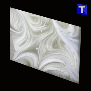 White Translucent Backlit Artificial Alabaster Tile,Artificial Onyx Tiles for Wall Panel,Hotel Project