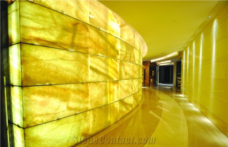 Yellow Artificial Alabaster Backlit Tile Walling Cladding Panel,Engineered Glass Onyx Translucent Composite Stone Tiles for Walling,Transtones Customized