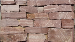 Red Slate China Brick Stacked Stone Wall Decor Exposed Wall Stone