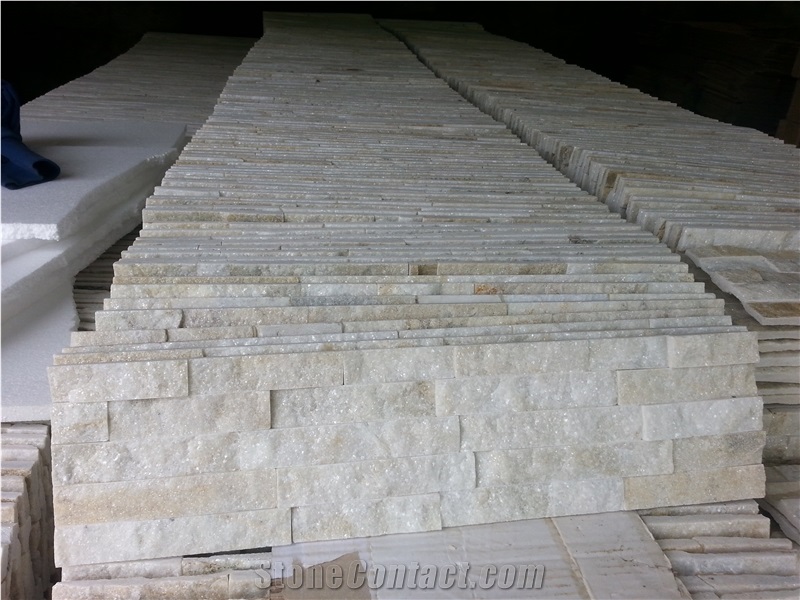 White Quartzite Cultured Stone Wall Deccor Cladding