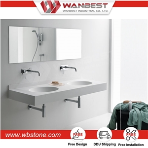 Artificial Stone Bathroom Double Wash Basin/ Hand Wash Basin Price/ Bathroom Sink