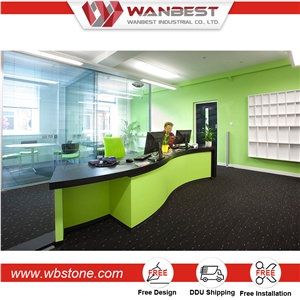 Commercial Furniture General Use and Plywood/Mdf,Wood Material Frame Artificial Stone Reception Desk