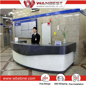 Guest Information Reception Counter Small Solid Surface Reception Desk