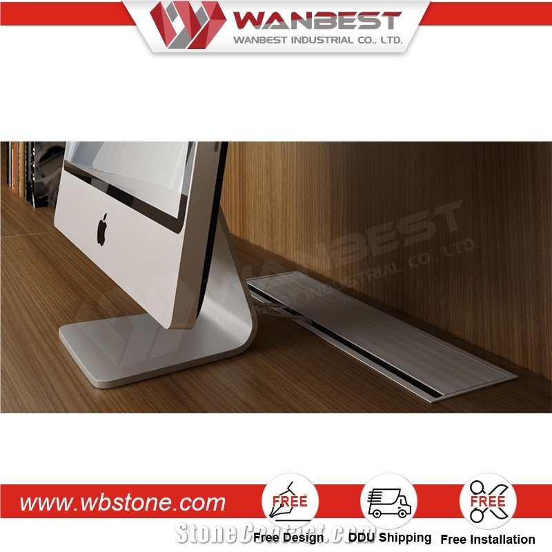 High Quality Artificial Stone Reception Information Counter Top with Wooden Cabinet
