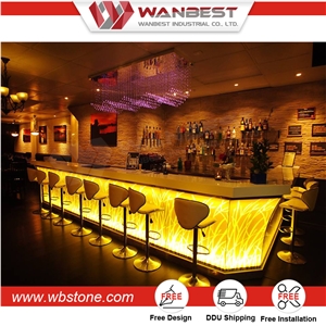 Led Lighting Night Club Bar Counter Luxury Design