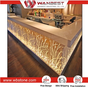 Luxury Circular Solid Surface Commercial Wine Bar Counter for Salad Bar