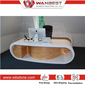 Luxury White Manager Office Computer Table Executive Ceo Office Desk