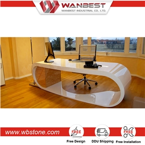 Luxury White Manager Office Computer Table Executive Ceo Office Desk
