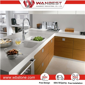 Modern Design Solid Surface Precut Stone Commercial Kitchen Counters
