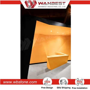 Modern Spa Reception Furniture with Factory Price Glamorous Artificial Stone Reception Desk Counter