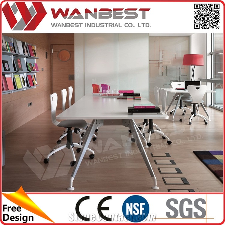 Modern Stainless Steel Base Design Meeting Conference Table