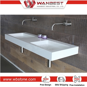 Rectangle Undermount Sink, Sinks with Tap Hole, Ceramic Wash Basin