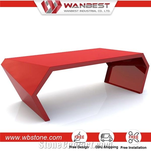 Simple Office Desk Design Solid Surface Stone Desktop Computer Simple Office Desk Design Solid Surface