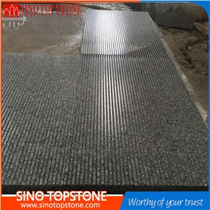 Larde Groove Finish Grey Tiles, Machine Cutting Surface Grey Granite Tiles