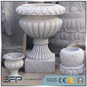 Different Styles Of G603 Outdoor Planters, Cheap Chinese Grey Granite Flower Pot