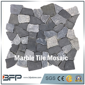 Grey and Beige Mix Color Tiles Marble Mosaic