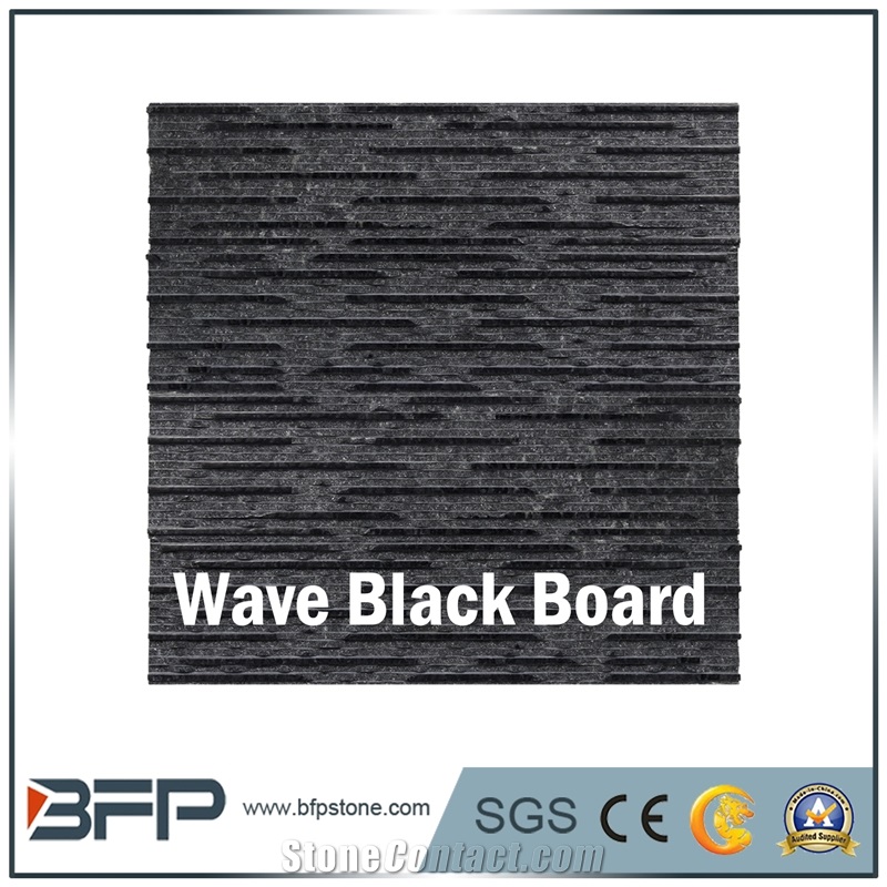 Polished Custom Gls1004 Wave Black Antique Cut-To-Size Granite