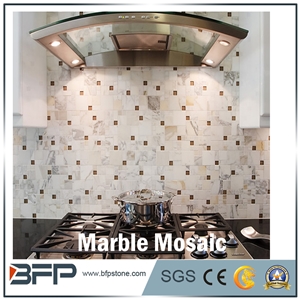 Polished Marble Mosaic Tiles with Pattern,China Interior Stone