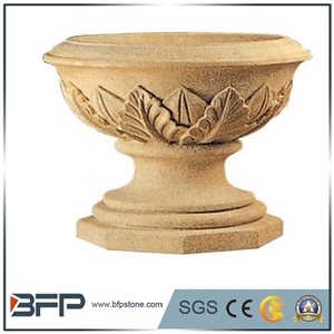 Yellow Slate Culture Stone Pasting Flower Pot Planter Gate Column, Brown Slate Cultured Stone