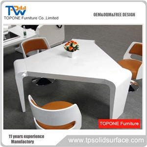2017 New Design Artificial Marble Stone 3 Seats Conference Table/Corian Acrylic Solid Surface White 3 Seats Meeting Table Furniture