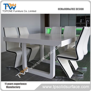 Acrylic Solid Surface Square Dinning Tables Tops with Artifcial Marble Stone Diner Tables Design