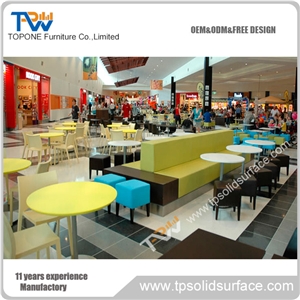 Artificial Marble Stone Dinning Table with White Acrylic Solid Surface Table Tops and Chairs for Sale