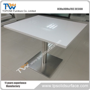Corian Acrylic Solid Surface Modern Dinning Table White Artificial Marble Stone Table Tops Design