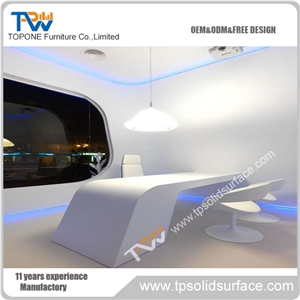 Modern Design White Artificial Marble Stone Office Table Tops Design for Sale, Corian Acrylic Solid Surface White Office Work Tops Furniture