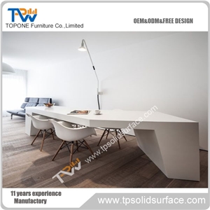 Special Design White Color Corian Acrylic Solid Surface Office Table Tops Design for Office Furniture