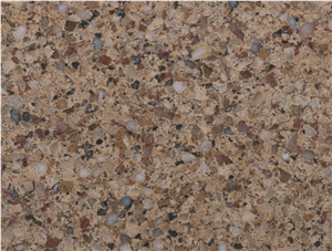 Opw051-Brown Quality Quartz Slabs, Customed Thickness, China