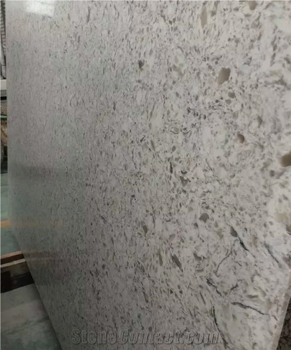 Quartz Stone Slabs,Tiles,Flooring,Walling Engineered Solid Surface,Snow White and Stars Black Colors in the Max 3000*1600,China Best Price the Delivery Time is 15 Day