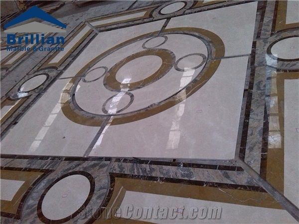 Aran White Extra Marble Pattern,Golden Rose Marble Tiles,Gray Matble Inlayed Medallions,Simple Marble Medallions,Hotel Lobby Medallions,Marble Waterjet Medallion,Stone Mosaic Medallion,Wall Medallions