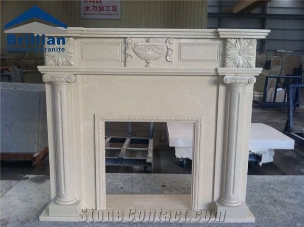 Aran White Marble Fireplaces Baiyulan, How To Polish Marble Fireplace Surround