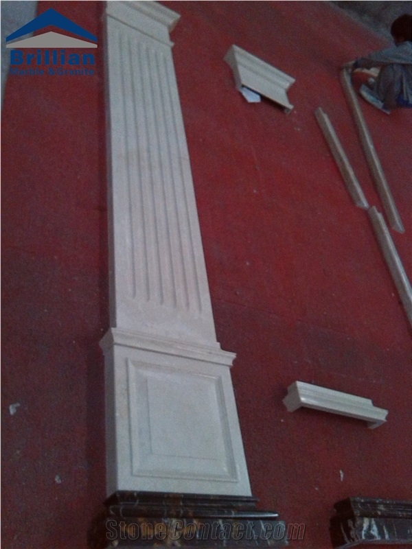 Beige Marble Colum/House Pillars Design/Roman Pillars Column/Marble Column Pillars Caps, Beige Marble Architectural Columns/Marble Colum/Hand-Carved Marble Colum/Carving Marble Colum