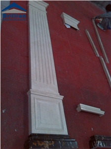 Beige Marble Colum/House Pillars Design/Roman Pillars Column/Marble Column Pillars Caps, Beige Marble Architectural Columns/Marble Colum/Hand-Carved Marble Colum/Carving Marble Colum